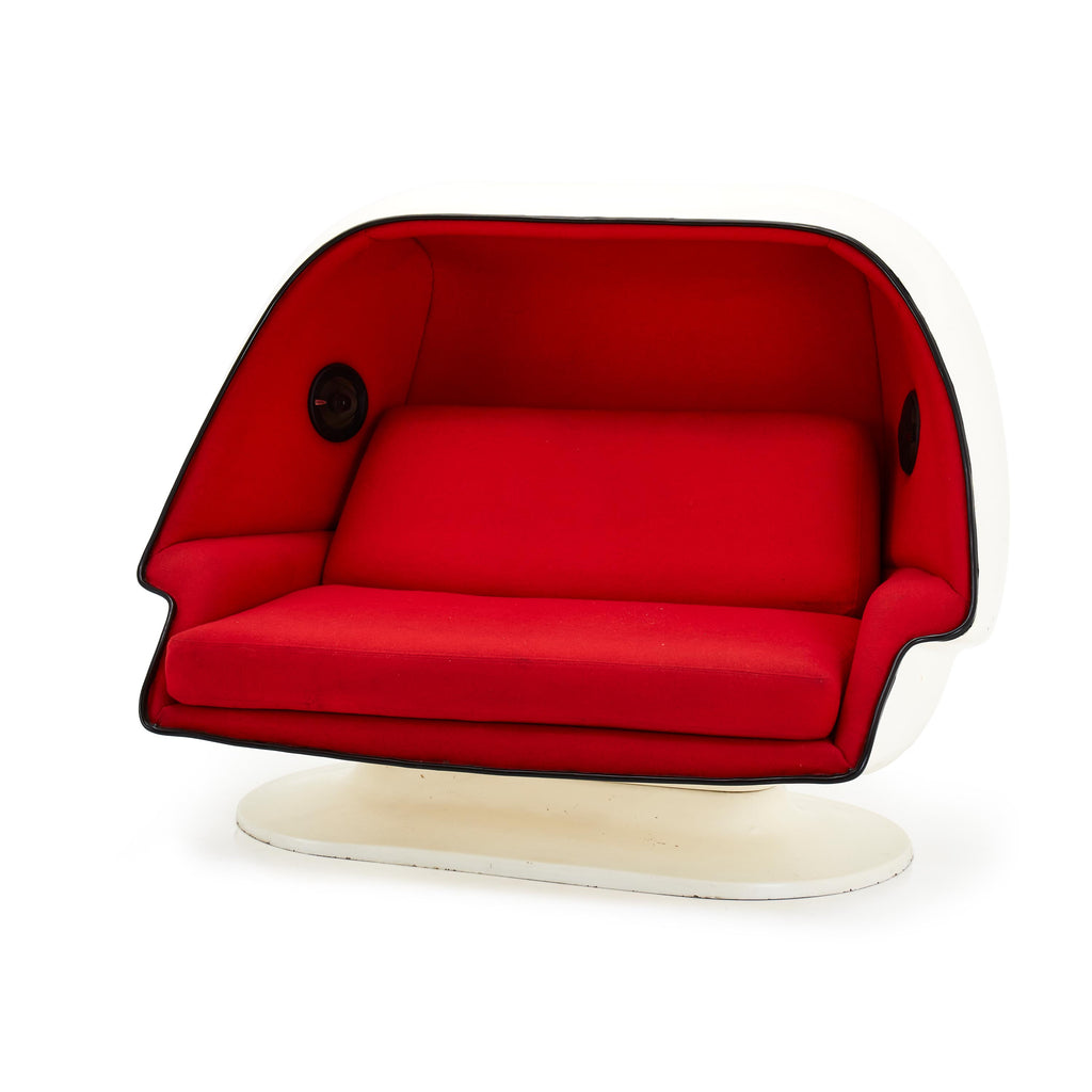 Red + White Mod Speaker Phone Loveseat