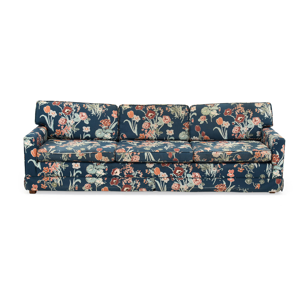 Blue Vintage Floral Pattern Sofa