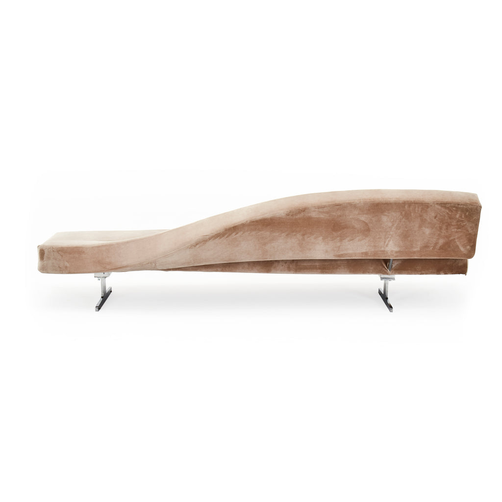 Champagne Velvet Wave Sofa