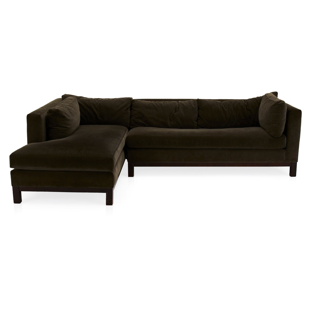 Charcoal Velvet Modern L-Shape Sectional