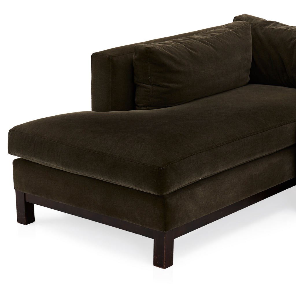 Charcoal Velvet Modern L-Shape Sectional