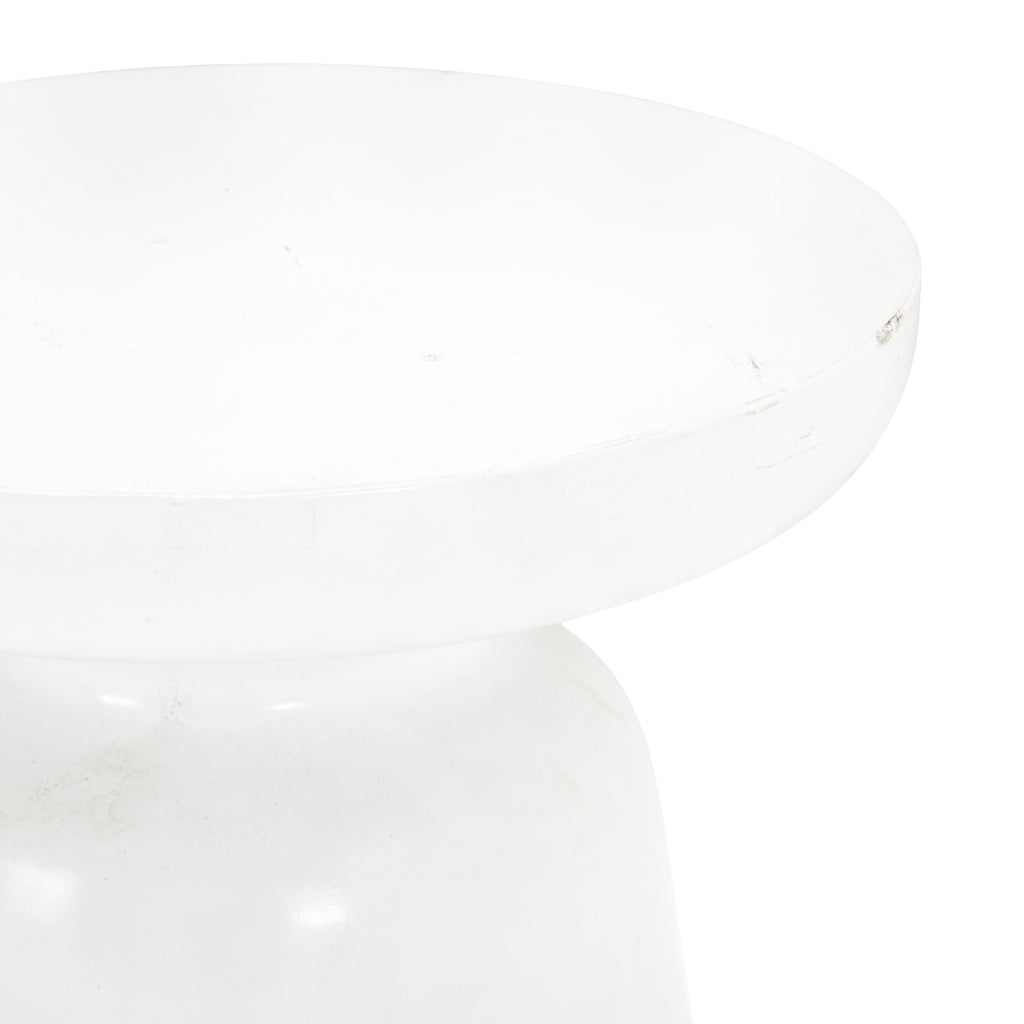 White Thick Hourglass Side Table