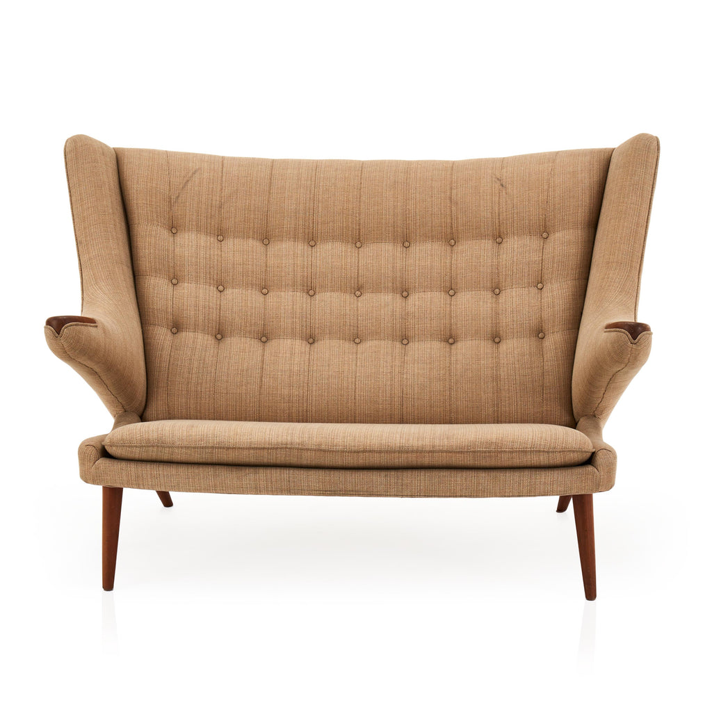Papa Bear Wingback Loveseat - Sand / Tan