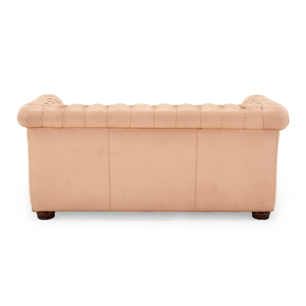 Pink-Beige Chesterfield Love Seat