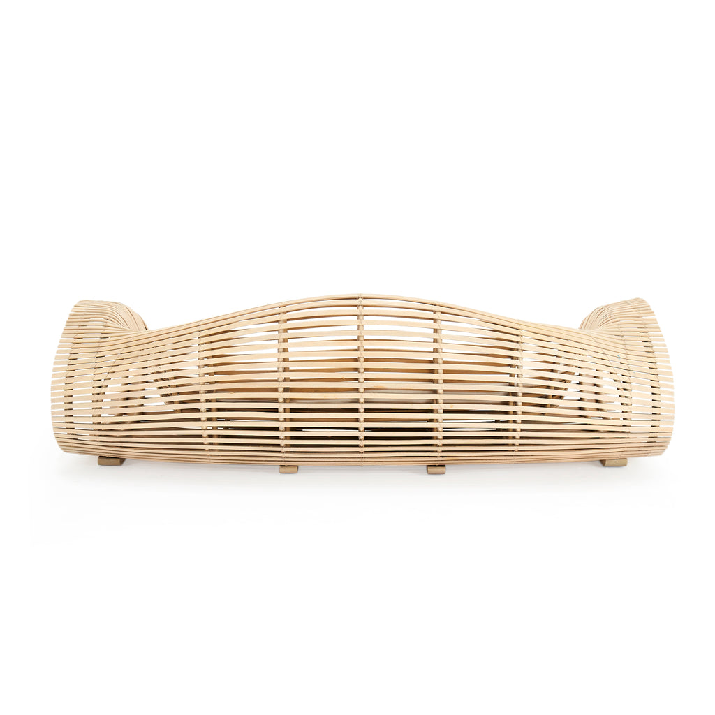 Wood Slat Patio Sofa with Cushion