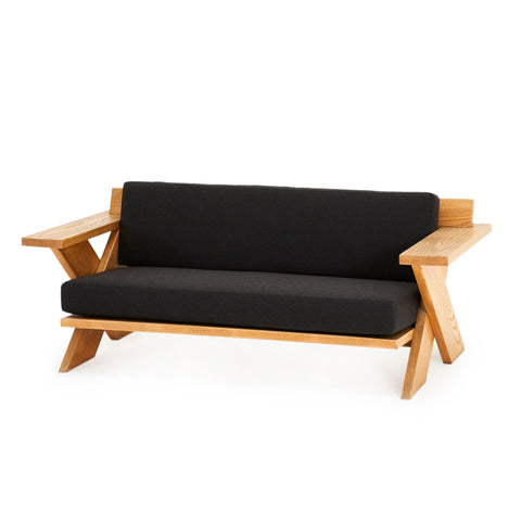 Wide Wood Outdoor Loveseat