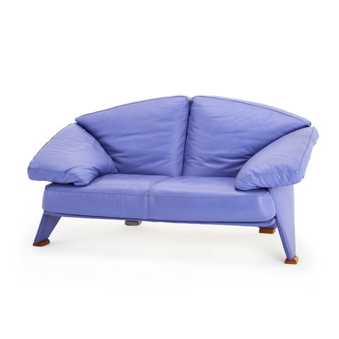 Purple Space Age Leather Loveseat