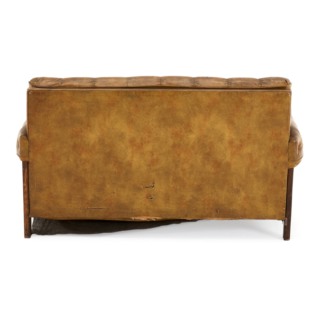 Camel Brown Tufted Love Seat