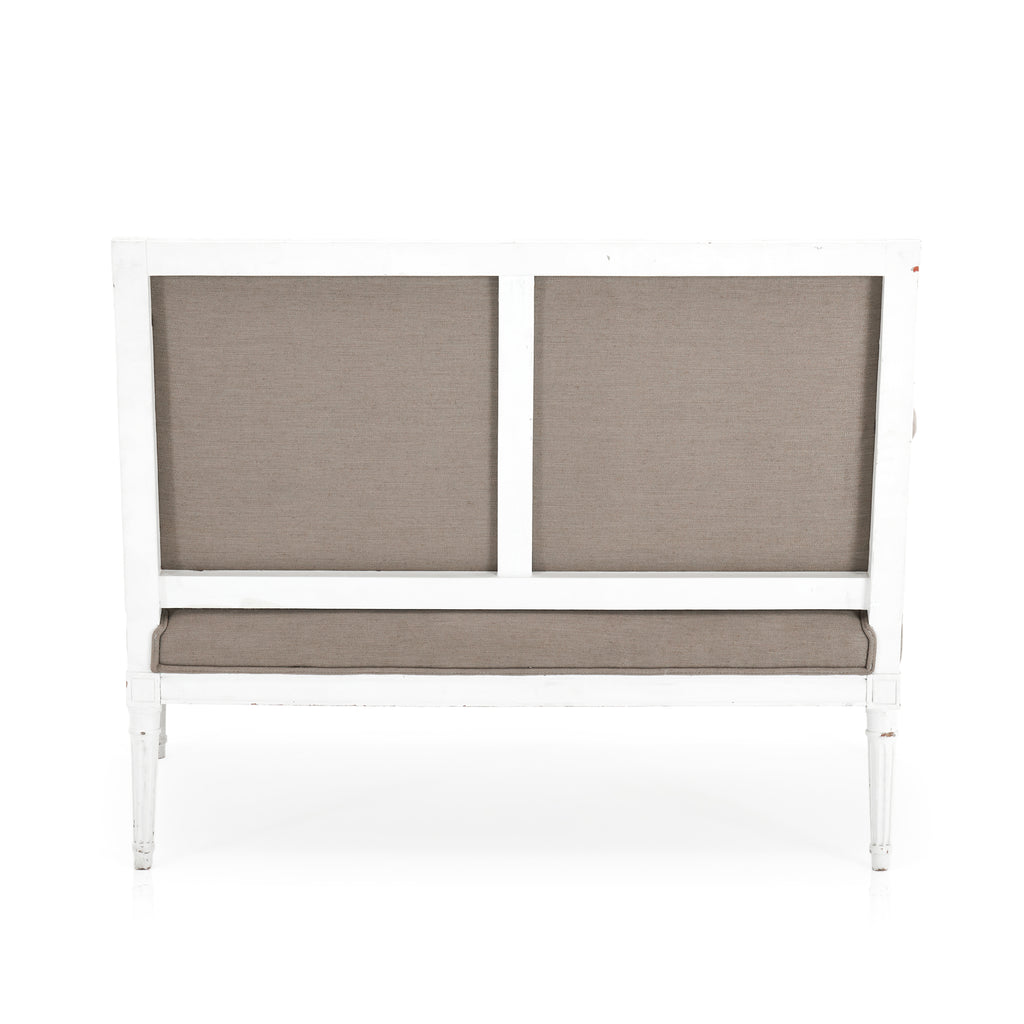 Grey and White Neoclassical Loveseat