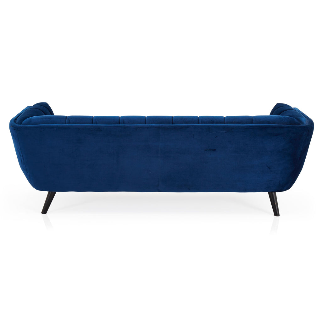 Modern Blue Tufted Velvet Sofa