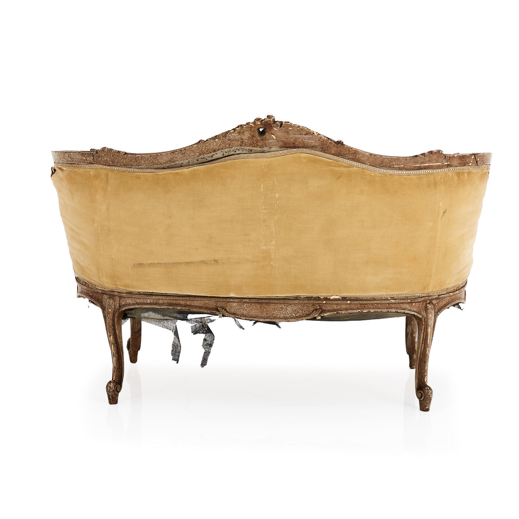 Yellow Green Tiny Velvet Victorian Settee