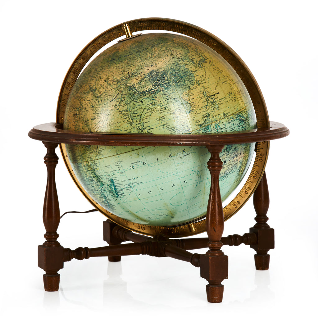 Brown Wooden Stand Illuminated Globe