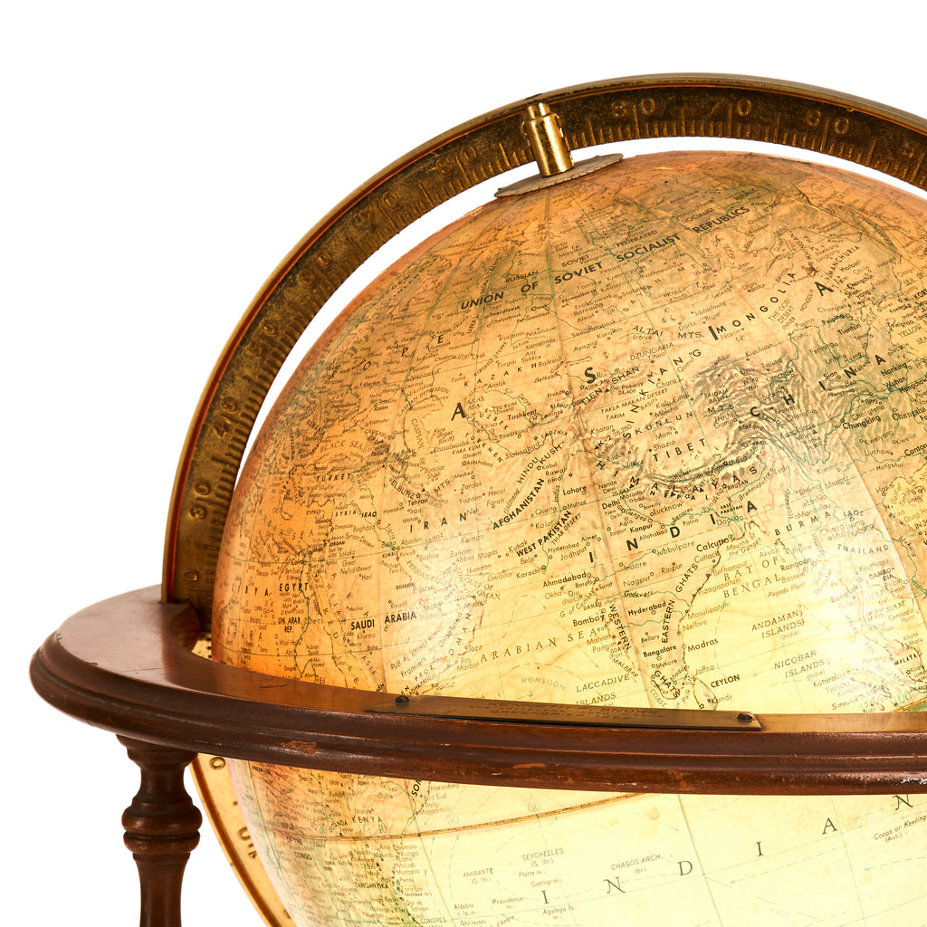 Brown Wooden Stand Illuminated Globe