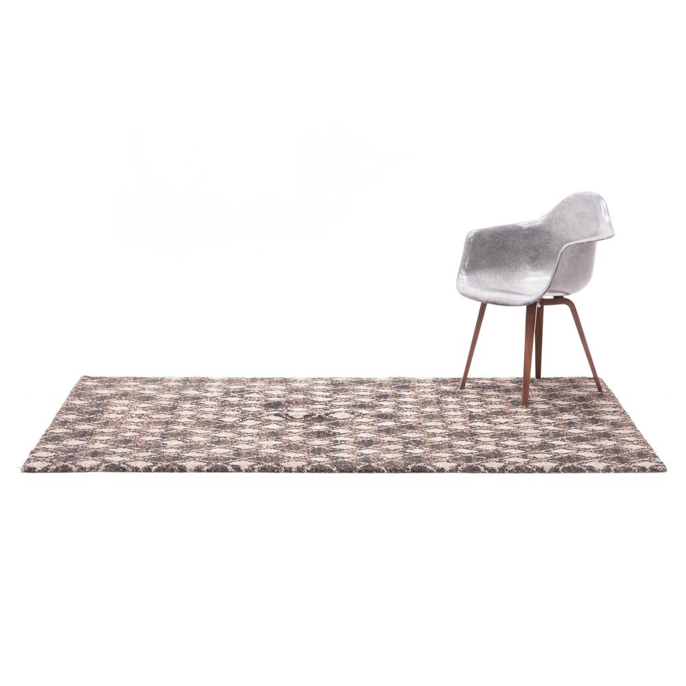 Brown and Cream Diamond Pattern Rug