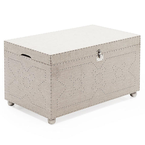 Grey Studded Blanket Chest