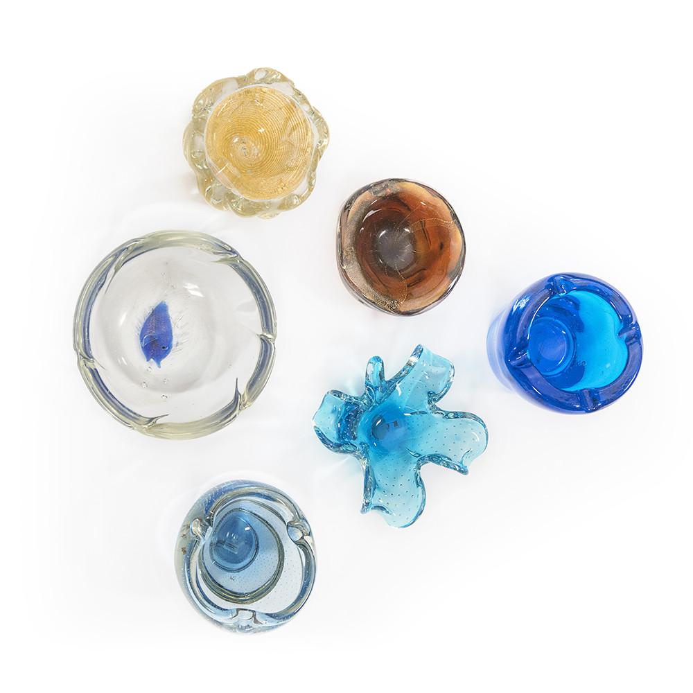 Set of glass Ashtrays
