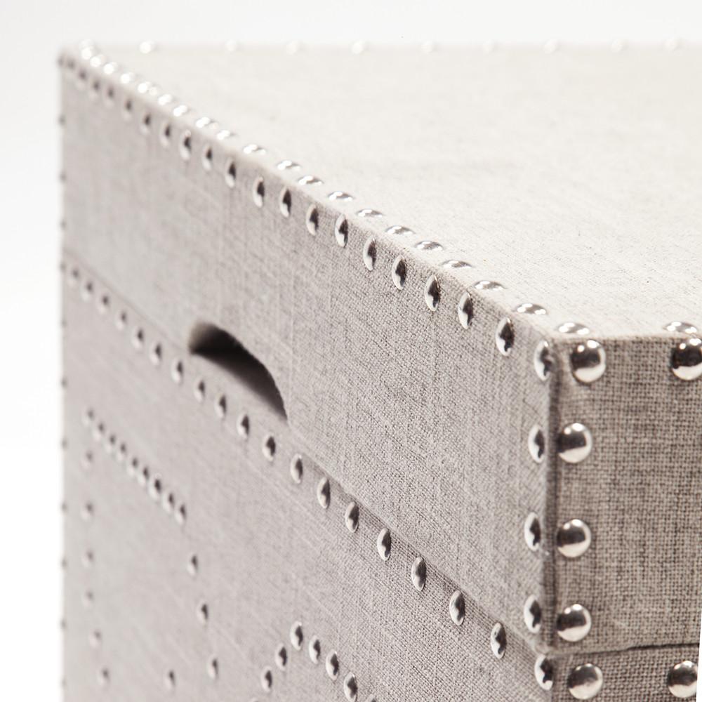 Grey Studded Blanket Chest