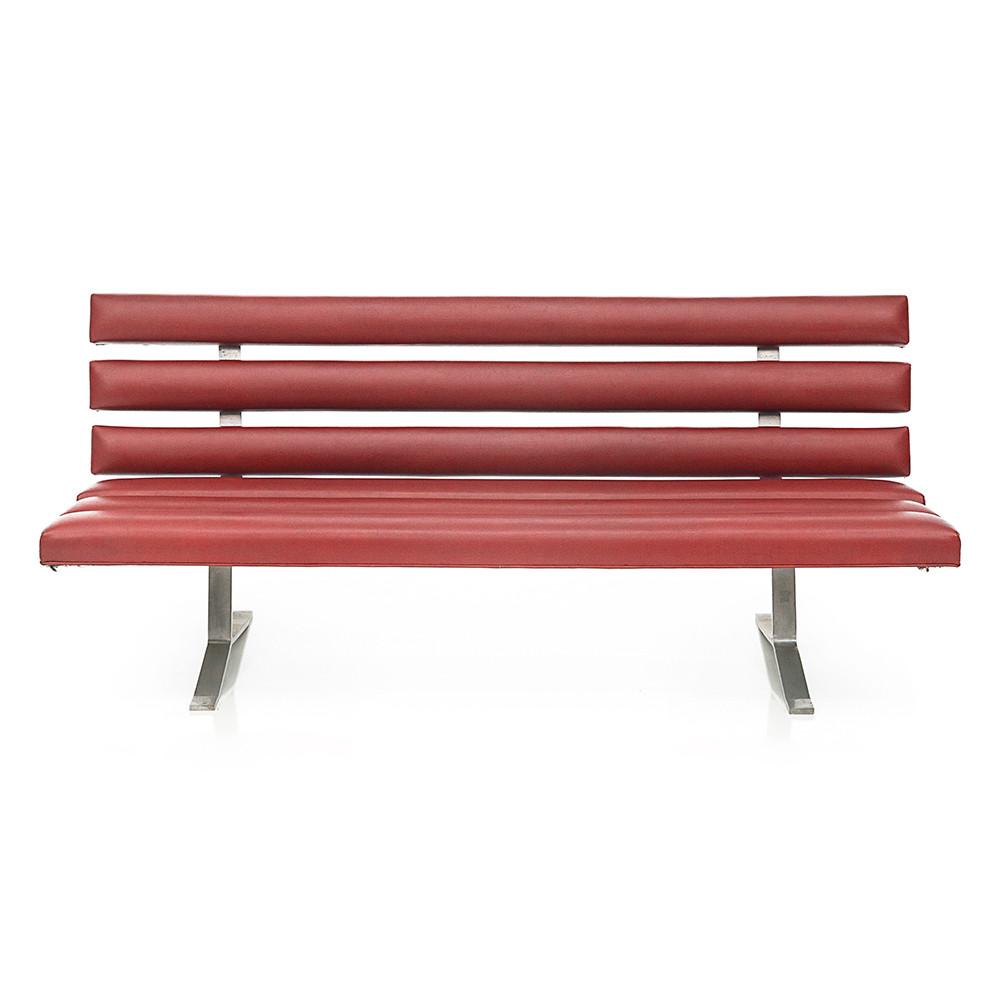 Red Tootsie Roll Leather Sofa