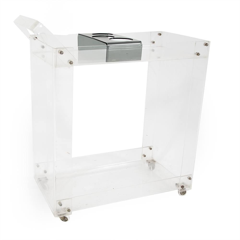 Lucite Rolling Bar Cart