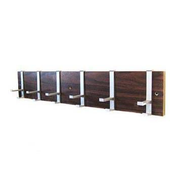 Wooden Coat Rack with Chrome Hooks
