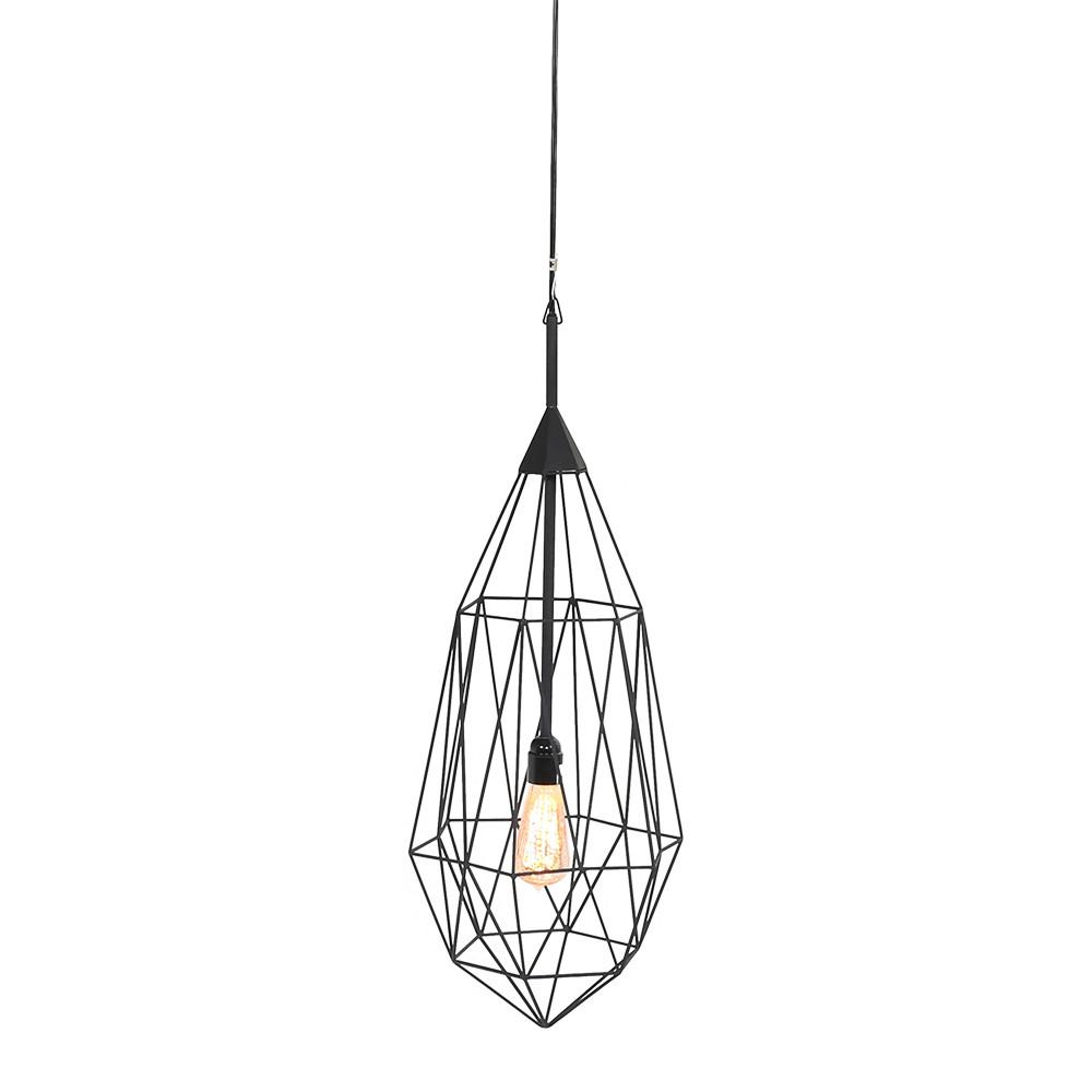 Hanging Geometric Teardrop Lamp - Black