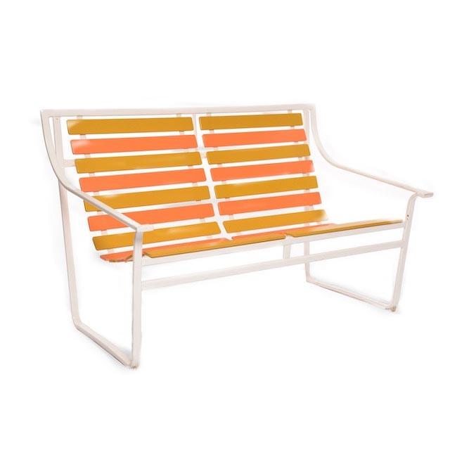 Yellow & Orange Outdoor Loveseat