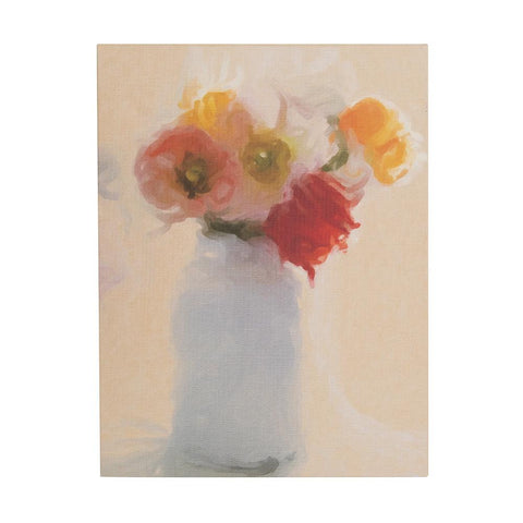 0877 (A+D) Flowers Red Pink Canvas (18" x 24")