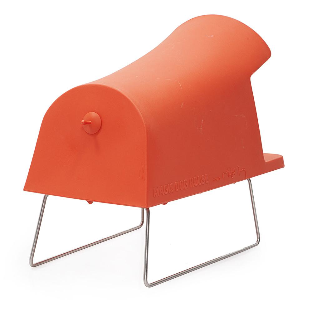 Orange Plastic Dog House + Matching Steps