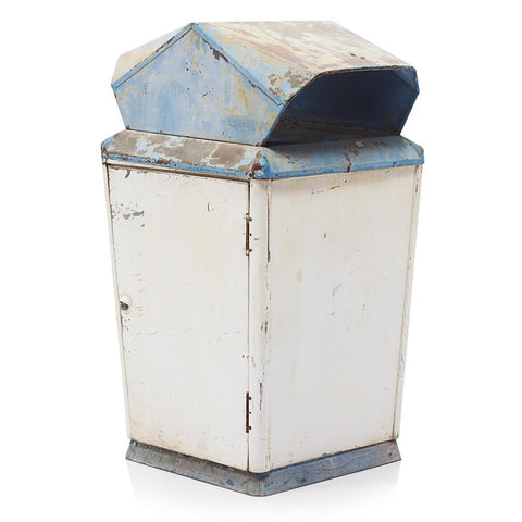 Blue Top Gas Station Trashcan