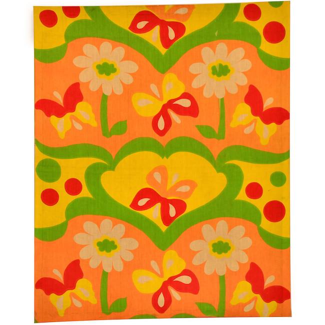 Daisies and Butterflies Fabric Art