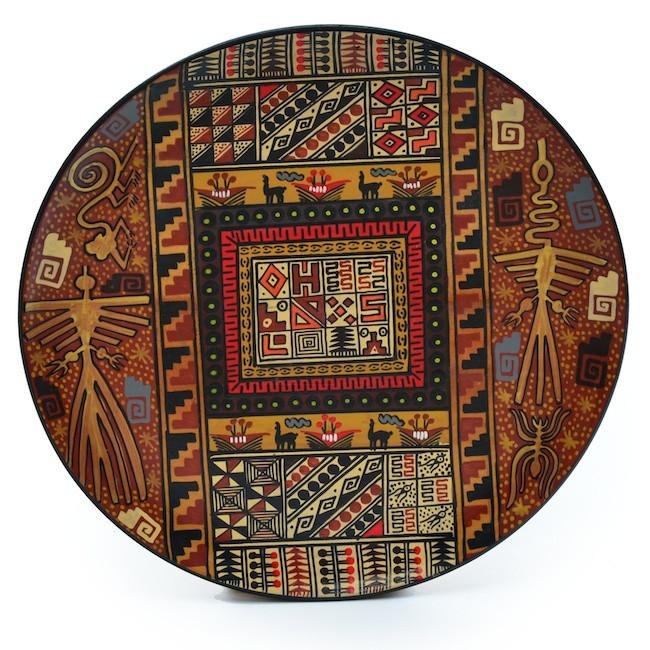 Tribal Artwork Wood Plate