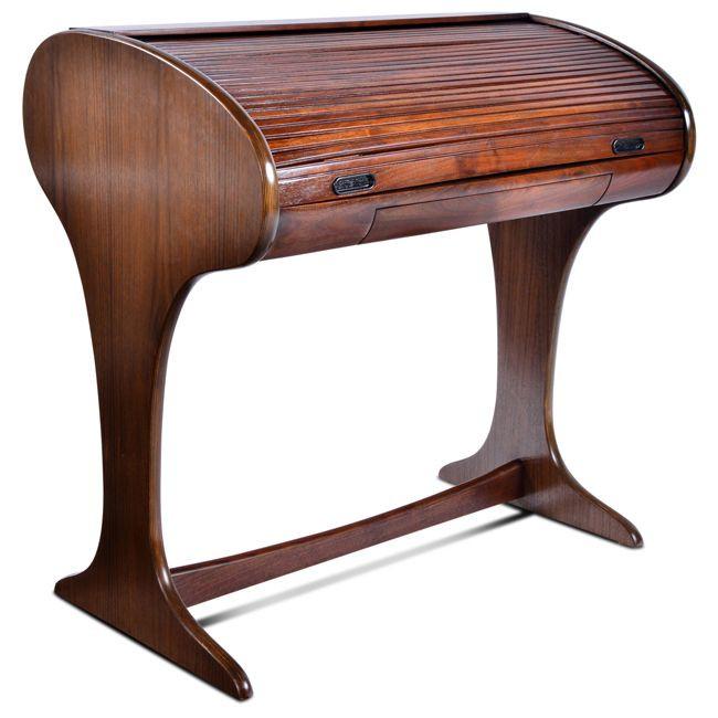 Small Walnut Tambour Rolltop Desk