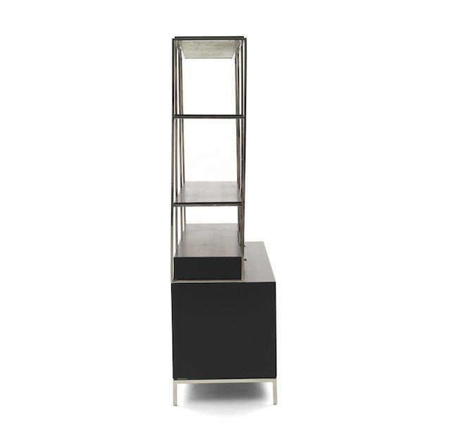 Black + Chrome Contemporary Manning Media Bookshelf