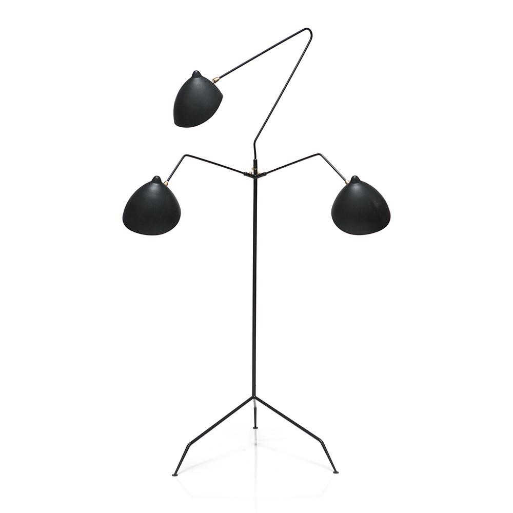 Black Mouille 3 Arm Floor Lamp