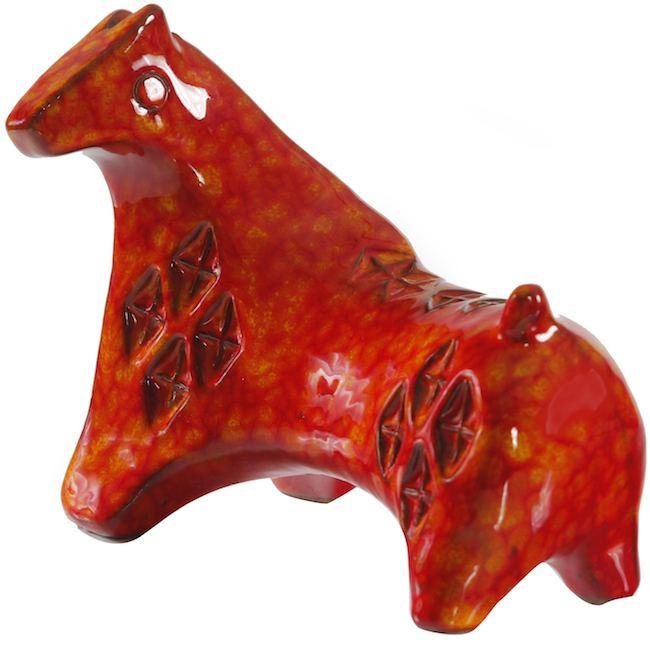 Red Ceramic Horse