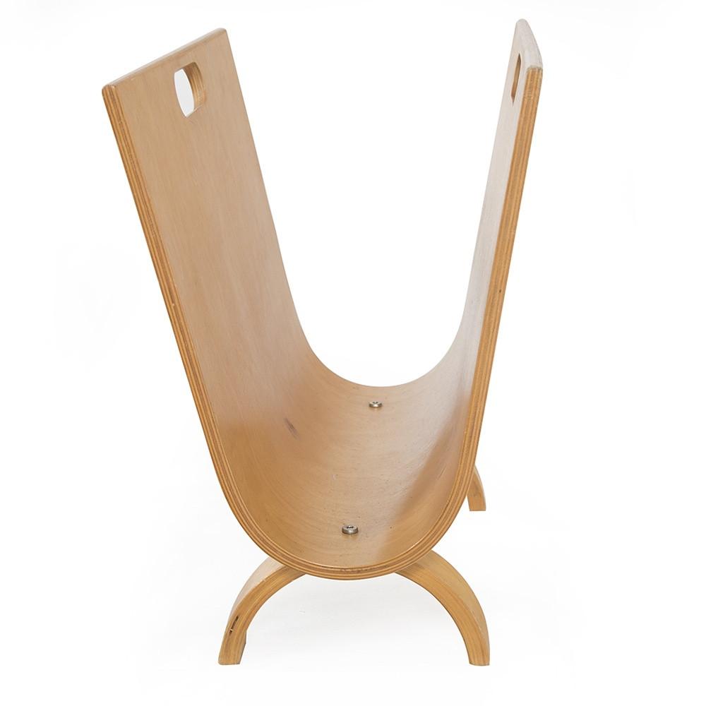 Wood Curved Magazine Rack