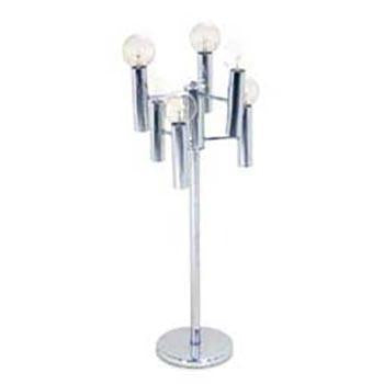Chrome 5-Bulb Table Lamp
