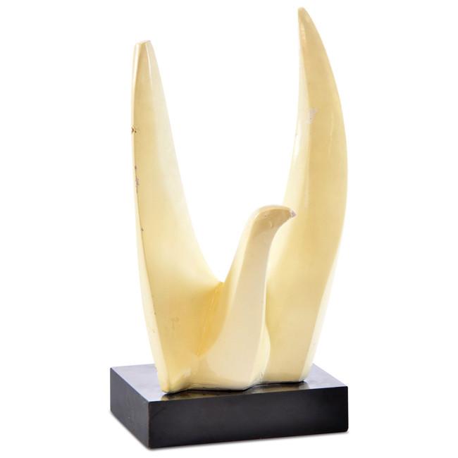 White & Black Abstract Bird Table Sculpture