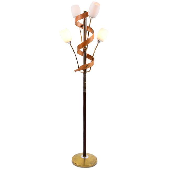 Wood Spiral Floor Lamp