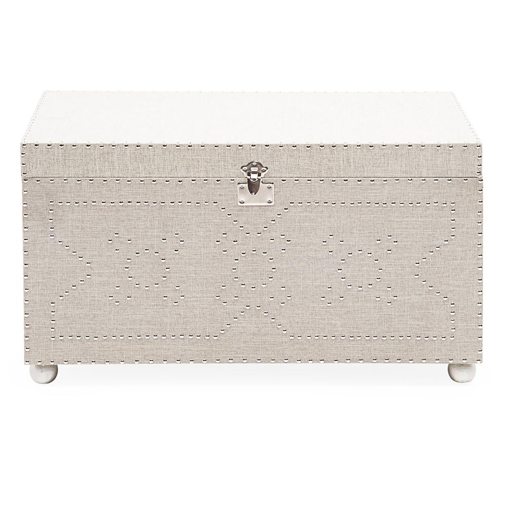 Grey Studded Blanket Chest
