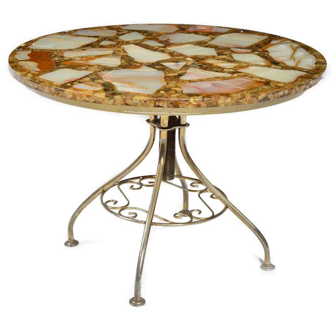 Resin Brown Round Side Table