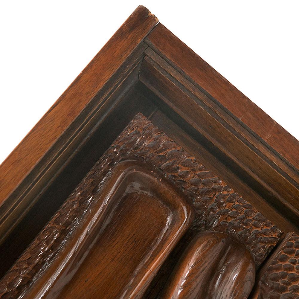 Wood Dark Walnut Abstract Credenza