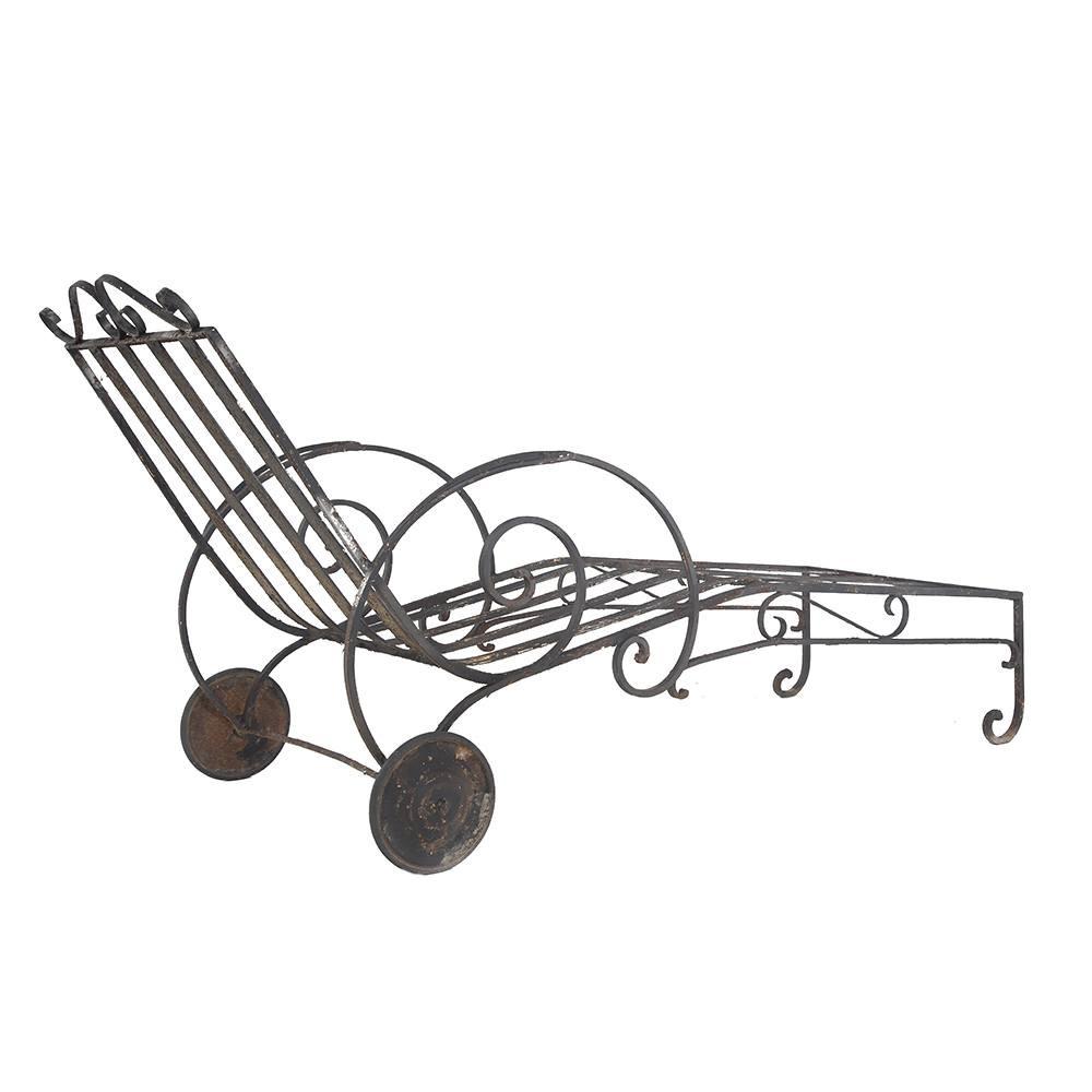 Black Metal Chaise