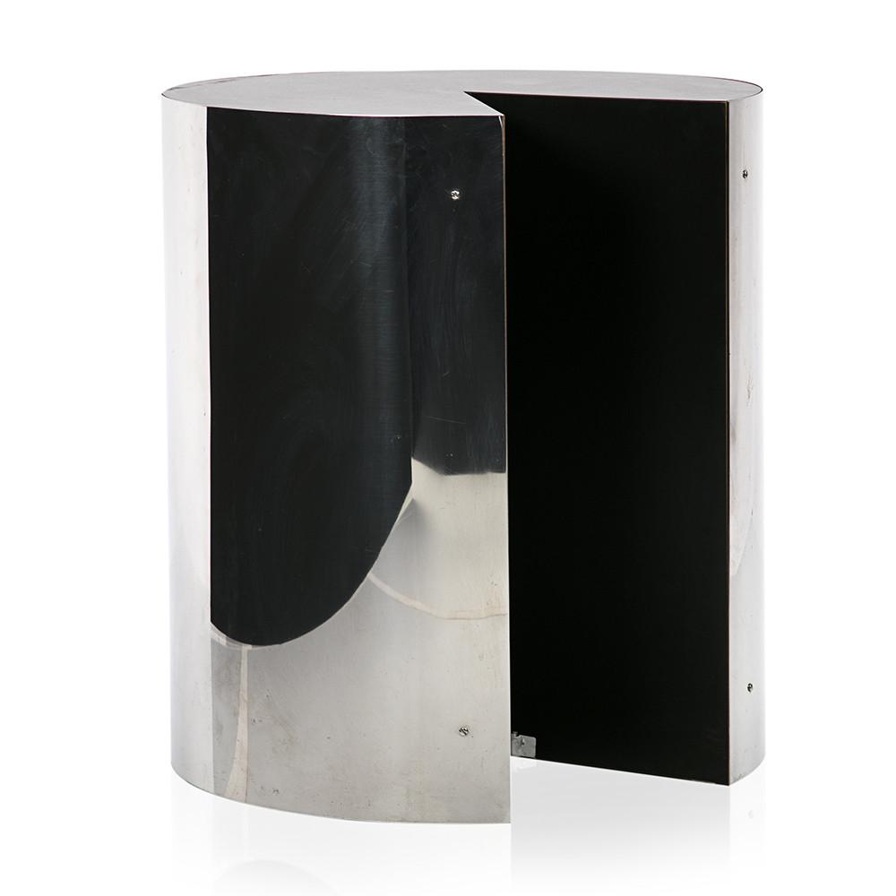 Chrome Cylinder Pie Slice Pedestal