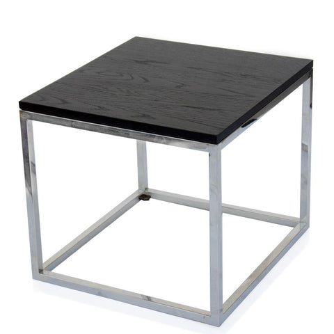 Black & Chrome Bassey Side Table