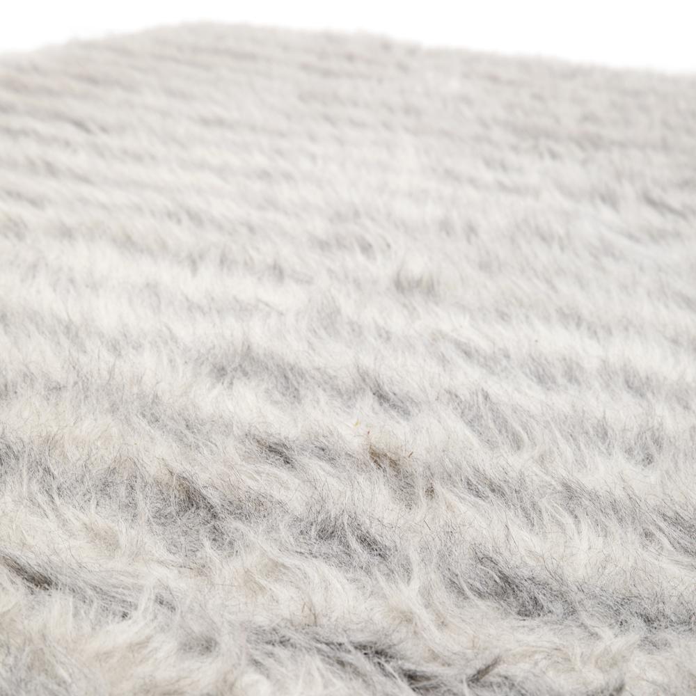 Grey and Beige Furry Rug