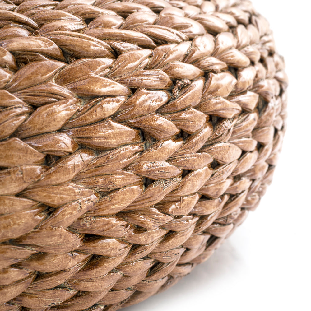 Wicker Small Flat Raffia Ottoman