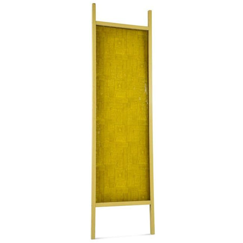 Green Plastic & Wood Single Panel Screen