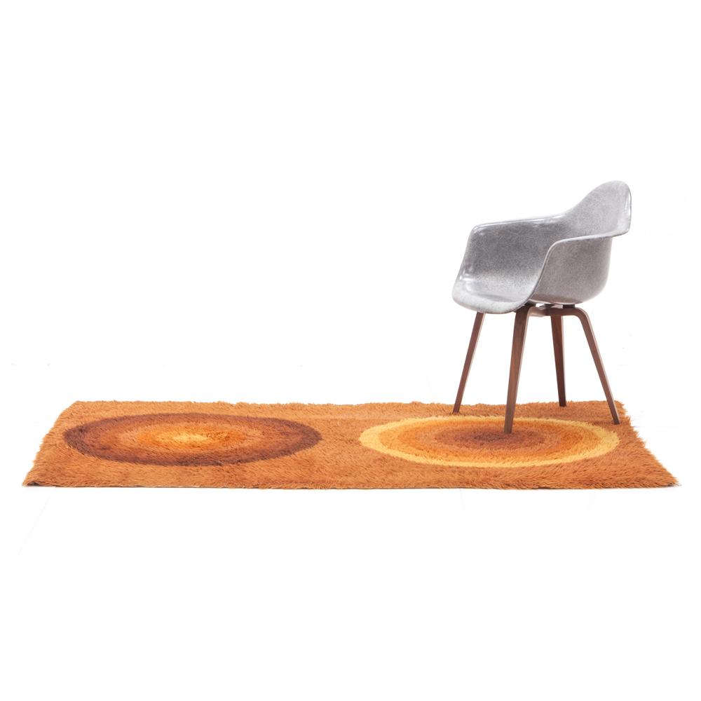 Brown Orange Circles Rug