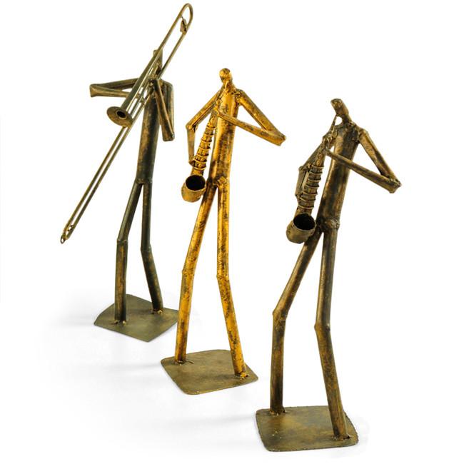 Brass Jazz Band Sculpture - Set of 7 Players